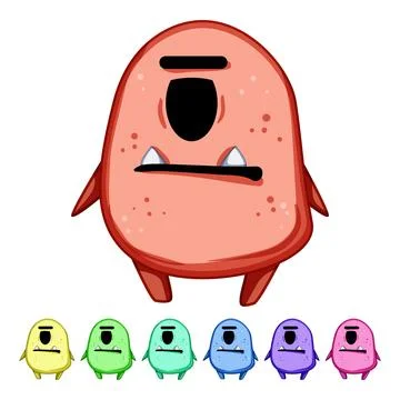 Fun monster character cartoon vector graphic Stock Illustration
