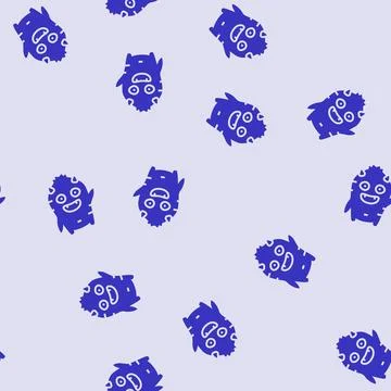 Fun monster cute glyph seamless pattern Stock Illustration