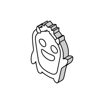 Fun monster cute isometric icon vector illustration Stockillustratie