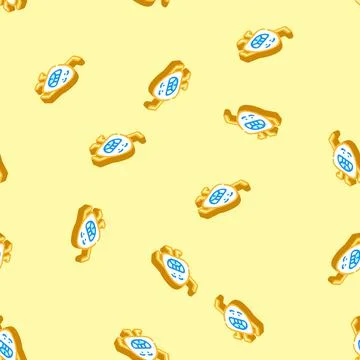 Fun monster cute isometric icon seamless pattern Stock Illustration