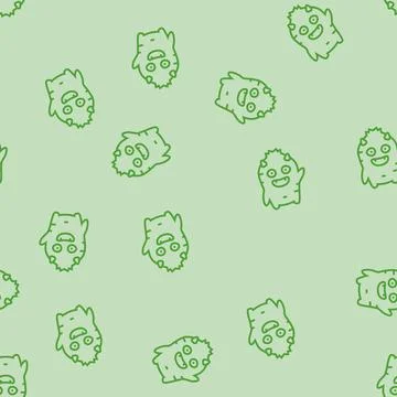 Fun monster cute line seamless pattern Illustrazione stock