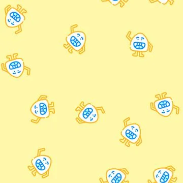 Fun monster cute vector seamless pattern Stock Illustration