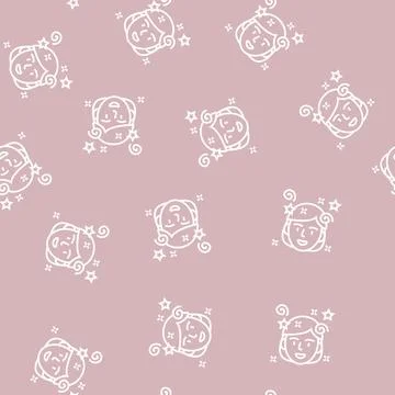Fun mood line seamless pattern Stock Illustration