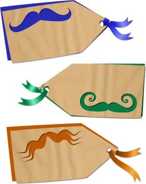 Fun Moustache Tags Stock-Illustration