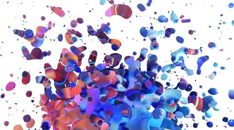 Fun multicolored background with complex liquid shape Illustrazione stock