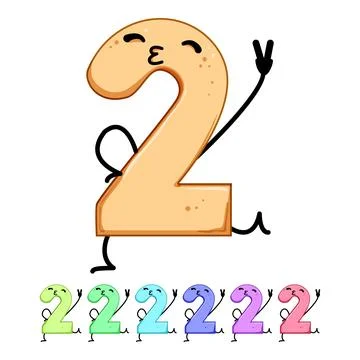 Fun number character cartoon vector graphic Illustrazione stock