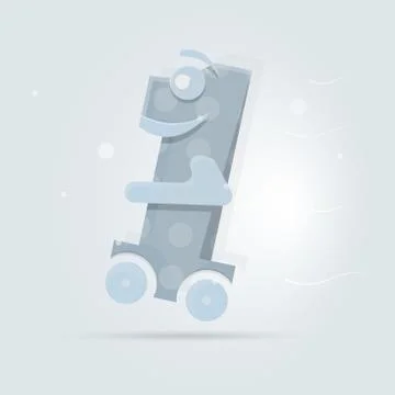 Fun number one with the hands on wheels. Stock Illustration