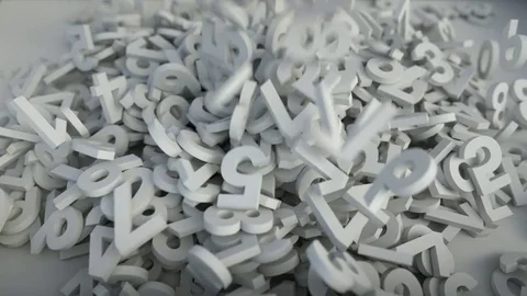 Fun numbers that fall in a pile! Stock Footage 81630292