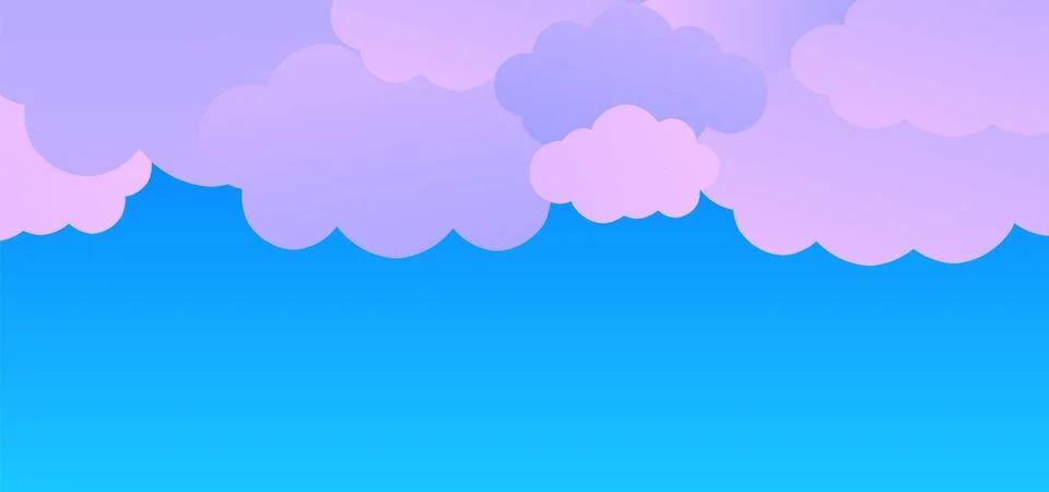Fun Paper Cut Sky with Clouds. Cartoon Craft Elements 스톡 일러스트
