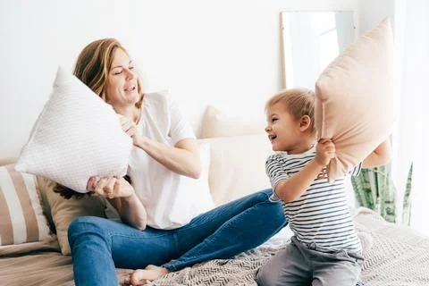 Fun parenting, fun and enjoyable time with children. Stock Photos