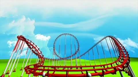 Fun park roller coaster animation