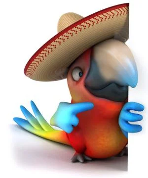 Fun parrot Illustrazione stock