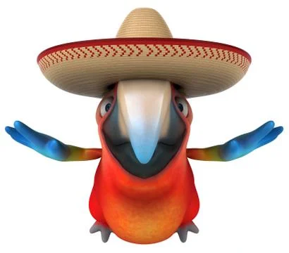 Fun parrot Illustrazione stock