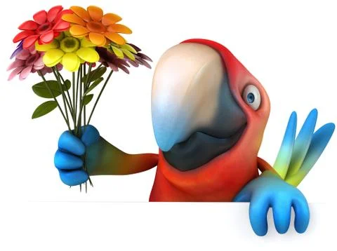 Fun parrot Illustrazione stock