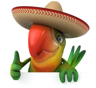 Fun parrot Illustrazione stock