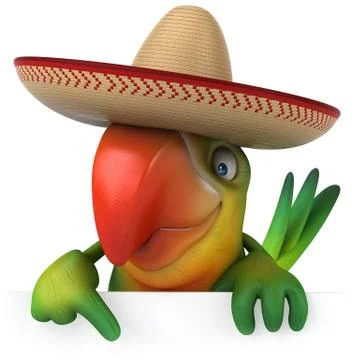 Fun parrot Illustrazione stock