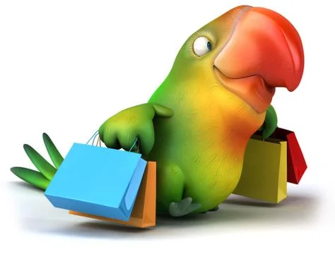 Fun parrot Illustrazione stock