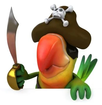 Fun parrot Illustrazione stock