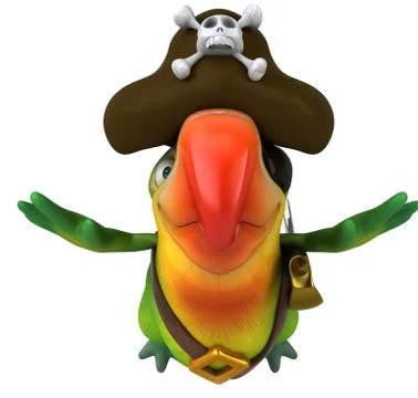 Fun parrot Illustrazione stock