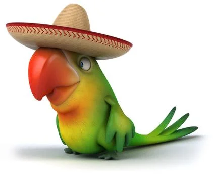 Fun parrot Illustrazione stock