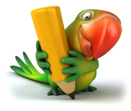 Fun parrot Illustrazione stock