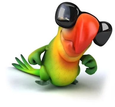 Fun parrot Illustrazione stock
