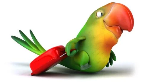 Fun parrot Illustrazione stock