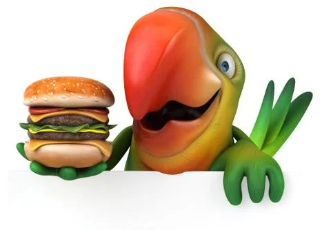 Fun parrot Illustrazione stock