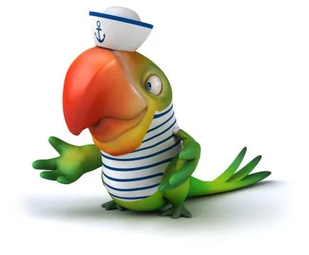 Fun parrot Illustrazione stock