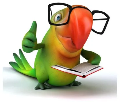 Fun parrot Illustrazione stock