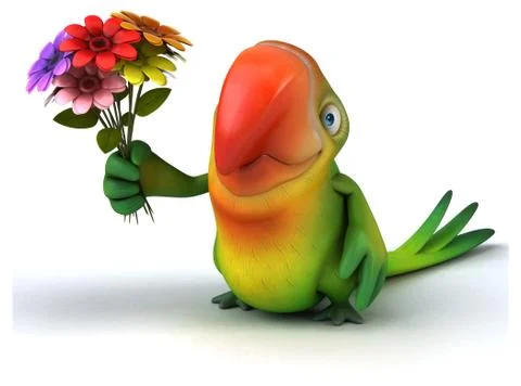 Fun parrot Illustrazione stock