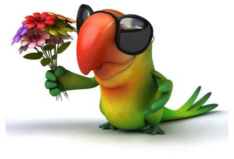 Fun parrot Illustrazione stock