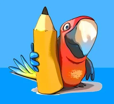 Fun parrot Illustrazione stock