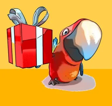 Fun parrot Stock Illustration