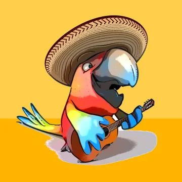 Fun parrot Stock Illustration