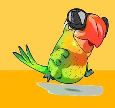 Fun parrot 스톡 일러스트