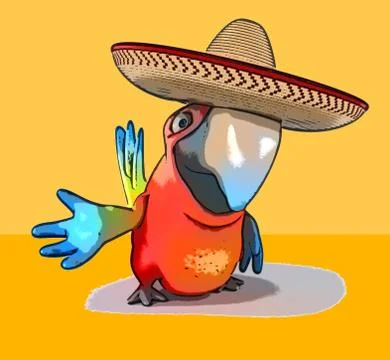 Fun parrot Stock Illustration