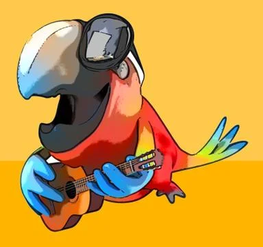 Fun parrot Illustrazione stock