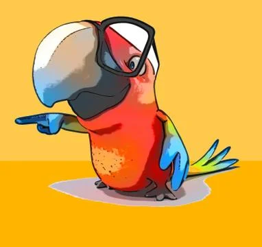 Fun parrot Stock Illustration