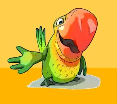 Fun parrot Stock Illustration