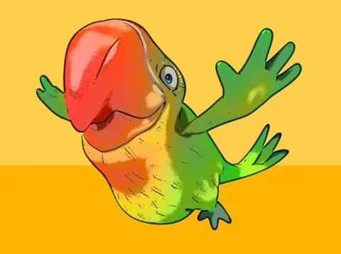 Fun parrot 스톡 일러스트