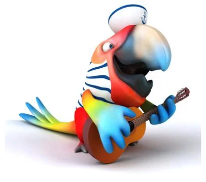 Fun parrot Illustrazione stock