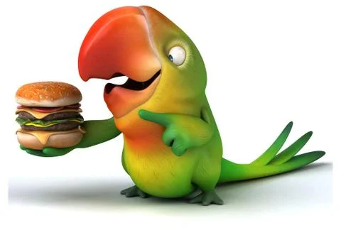 Fun parrot Illustrazione stock
