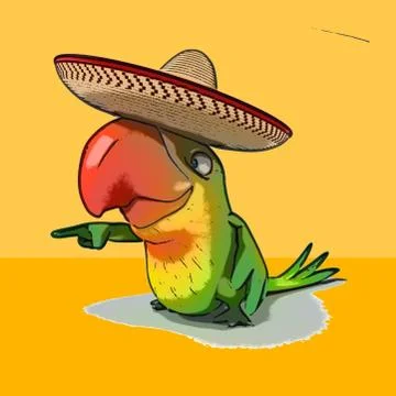 Fun parrot Stock Illustration