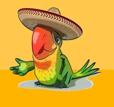 Fun parrot Stock Illustration