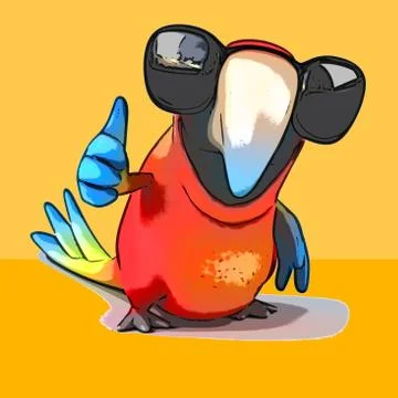 Fun parrot 스톡 일러스트