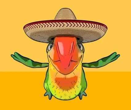 Fun parrot Stock Illustration