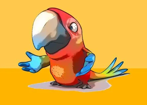 Fun parrot Illustrazione stock