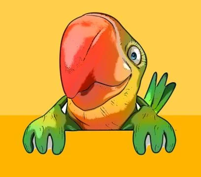 Fun parrot Illustrazione stock