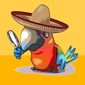 Fun parrot Stock Illustration